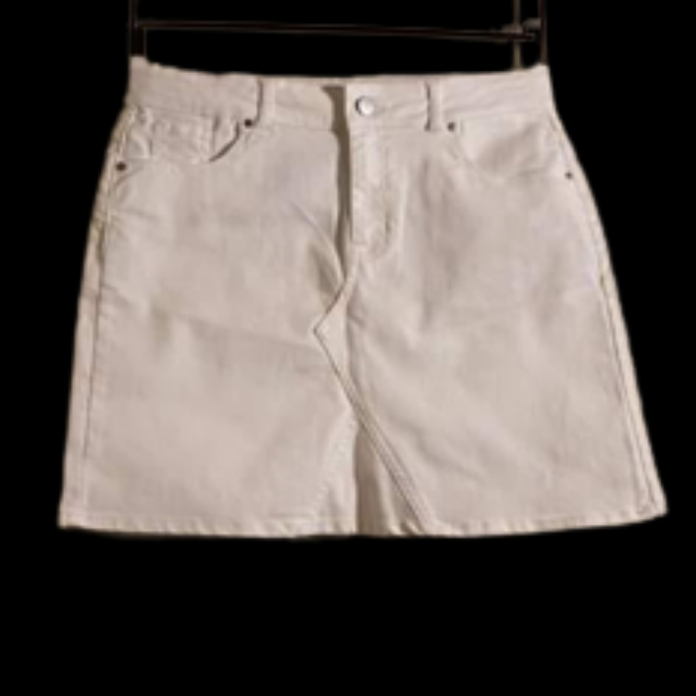 White jean skirt